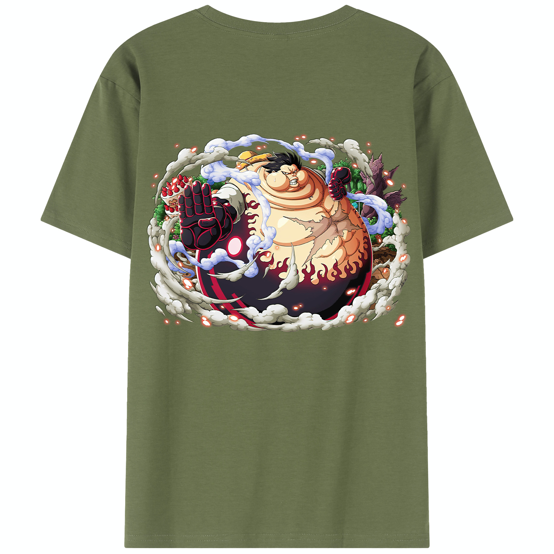 ワンピース モンキー・D・ルフィ ONE PIECE Monkey D. Luffy 綿100％半袖Tシャツ（背面プリント）